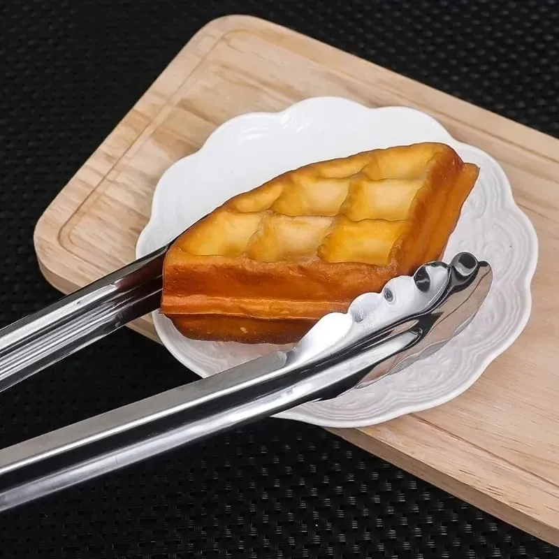 Stainless Steel Food Tongs Food Grade Meat Steak Barbecue Tong Multi-size Non Slip Long Handle Bread Clips Kitchen Cooking Tools — image 3
