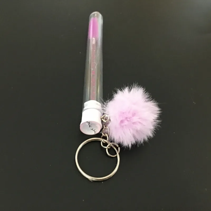 1pc 再利用可能なまつげブラシとキーリングぬいぐるみボールマスカラワンドまつげエクステンションクリスタル眉毛ブラシメイクアップブラシ — image 11