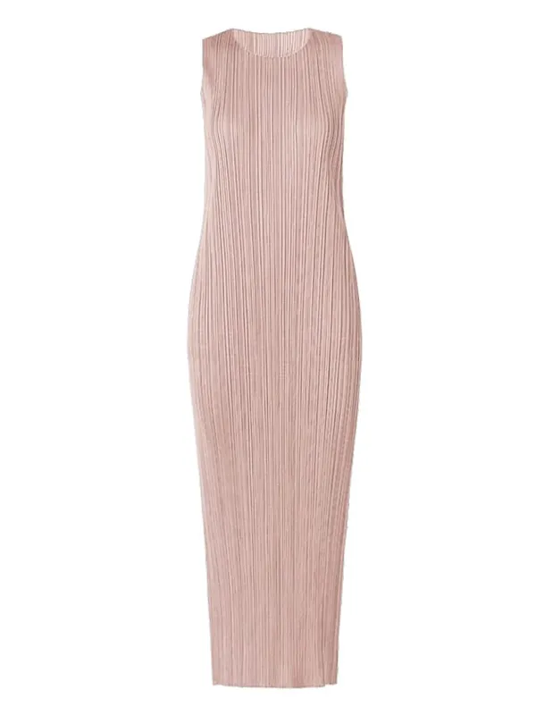 Miyake Plissee Frauen Kleid Sommer Ärmellose Lange Klassische Koreanische Mode Lässig Elegante Weibliche Lce Wasser Blau Strand Kleid TP5045 — image 30