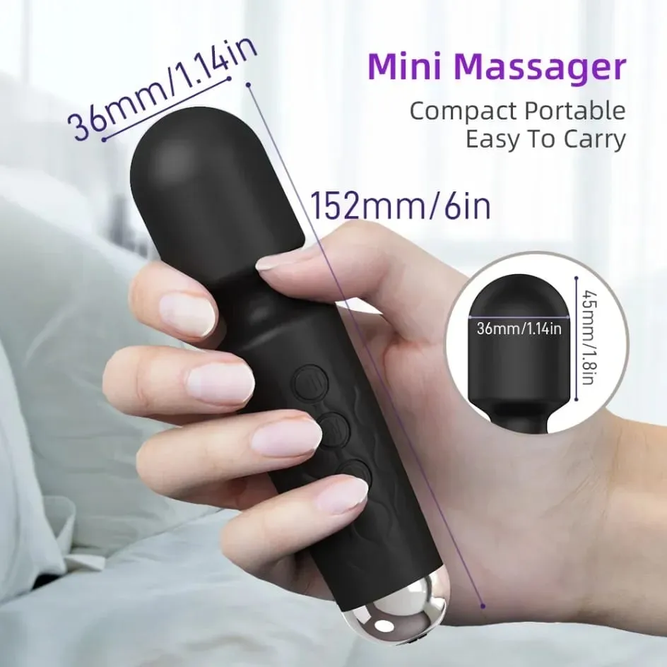 AV Vibrator Wand Personal Massager Clit Stimulator Mainan Seks untuk Wanita 20 Corak 8 Kelajuan Mini Vibrator Boleh Dicas semula Mainan Dewasa