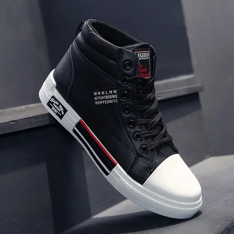 Fashion Korean High-top Shoes Breathable Jogging Sneakers Soft Sole Men's Casual Sports Shoes Youth Board Shoe Men's Short Boots