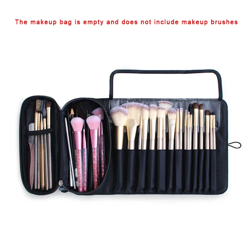 Make-up-Tasche für Damen, Kosmetikpinsel-Tasche, Reise-Organizer, Make-up-Pinsel, Faltwerkzeuge, Rolltaschen, wasserdichter Nylon-Make-up-Koffer