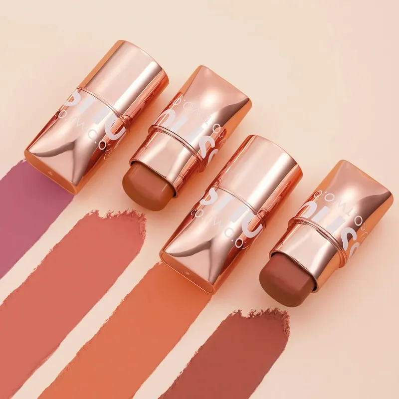 O.TWO.O Juego de 2 piezas de maquillaje, lápiz labial múltiple, colorete en barra, base de maquillaje facial, Control de aceite, maquillaje ligero impermeable para mujeres