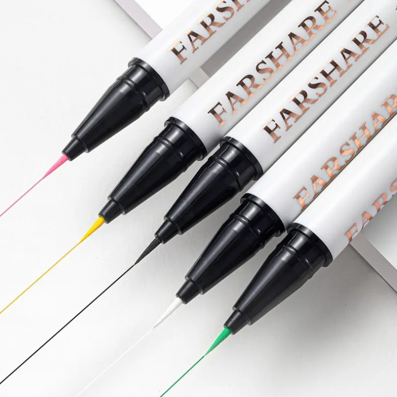 12 สีปากกาอายไลเนอร์กันน้ำ Ultra-Fine Tip Liquid Eyeliner Long-Lasting Eye Liner Quick-แห้งแต่งหน้าสีสันสำหรับคอสเพลย์ — image 7
