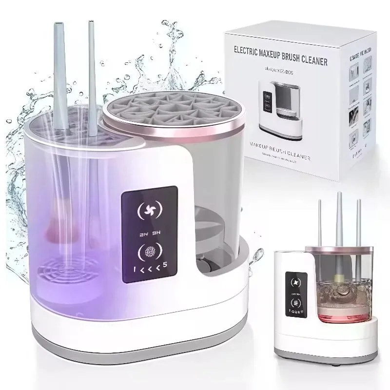 Elektrický stroj na čištění štětců na make-up 3 V 1 Sušička štětců na make-up Přenosný automatický USB nástroj na čištění kosmetických štětců
