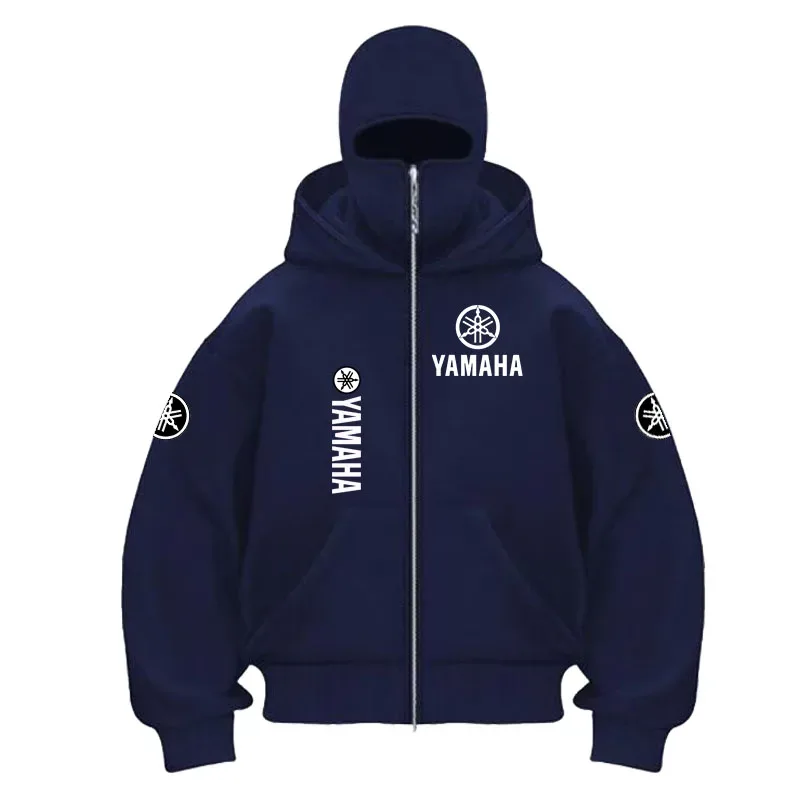 Yamaha Logo gedruckt Baumwolle Radfahren Maske Reißverschluss Hoodie Männer und Frauen Herbst und Winter neue Stil Mode lässig Retro Radfahren Jer