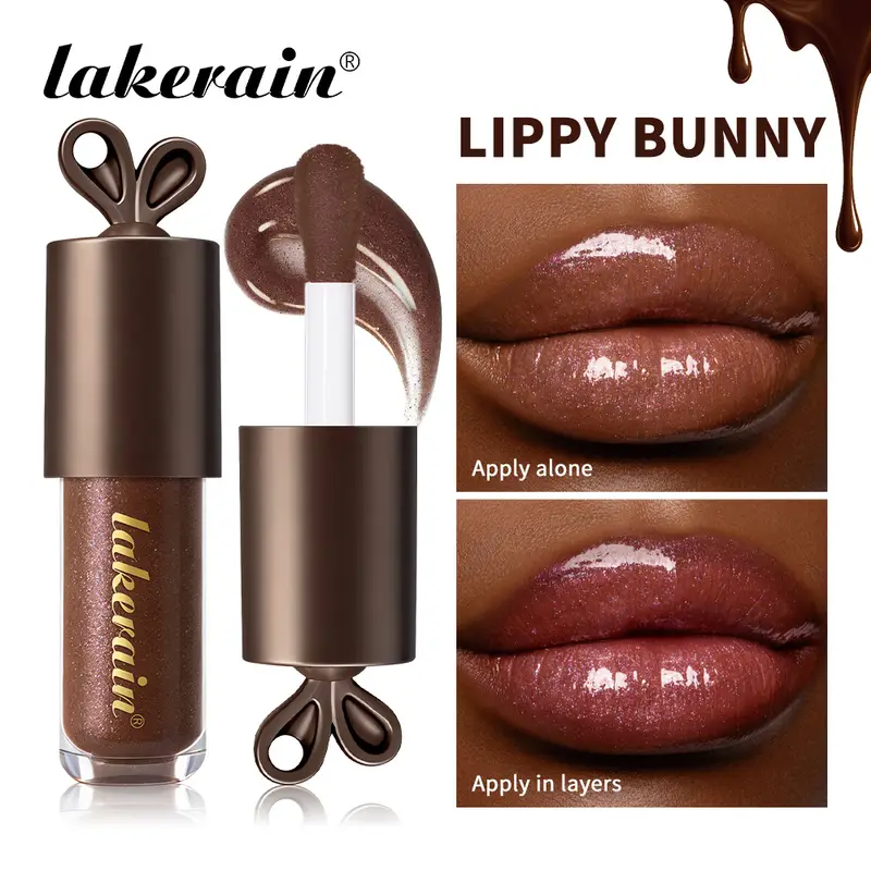 Lakerain Chocolate Rabbit Lip Gloss Dlouhotrvající hydratační zrcadlový efekt Hydratační hladká nelepivá rtěnka Lippy Bunny — image 2