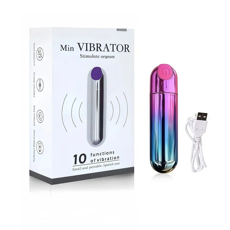 Carga usb 10 velocidades mini vibrador bala recarregável sem fio vibratório anal plug clitoriano estimulador brinquedos sexuais adultos para mulher — image 11
