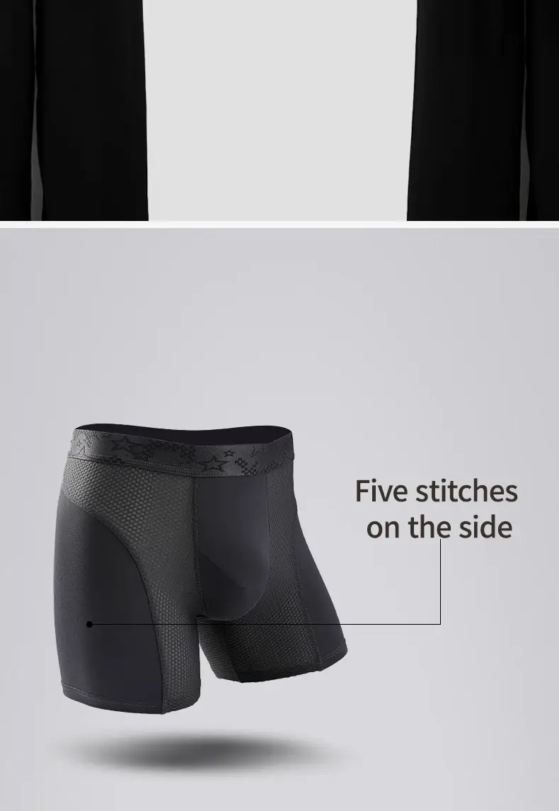 Ropa interior deportiva extendida, calzoncillos tipo bóxer para hombre, pantalones cortos cuadriláteros de entrenamiento transpirables de talla grande para correr, antiabrasión Modal — image 7