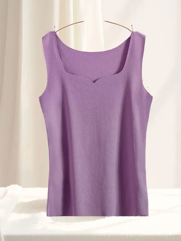 3pcs Women Thermal Tops Girls Traceless Solid Color Vest Base Layer Warm Tank Top Autumn Winter Female Sexy Slim Camisole