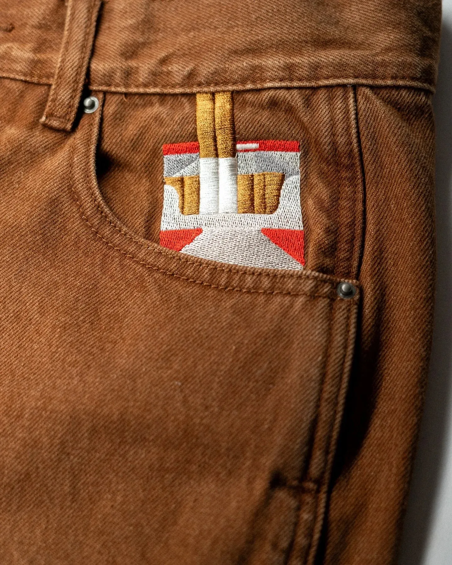 Brown Carpenter Jeans Men Women Heavy Pocket Embroidery Wide Leg Detail Streetwear Casual Fashion Pants Loose Fit Soft Y2K — image 5