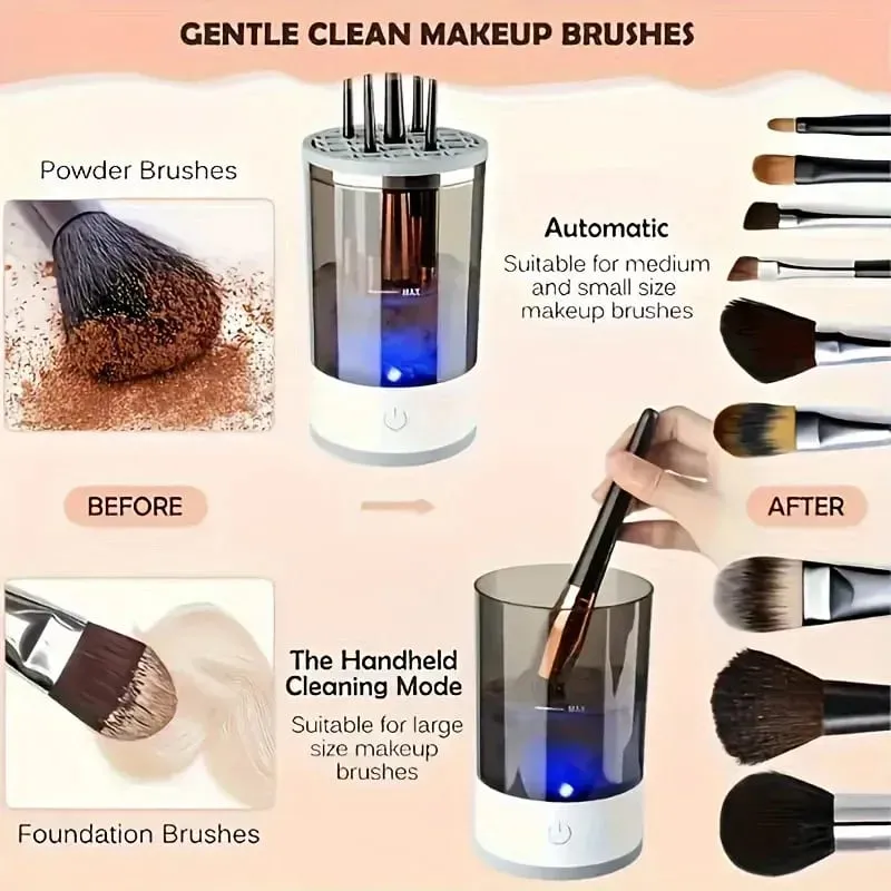 USB Powered Makeup Brush Cleaner And Dryer Odorless Battery Free Plug And Play Essential Beauty Tool For Cosmetic Brushes — image 2