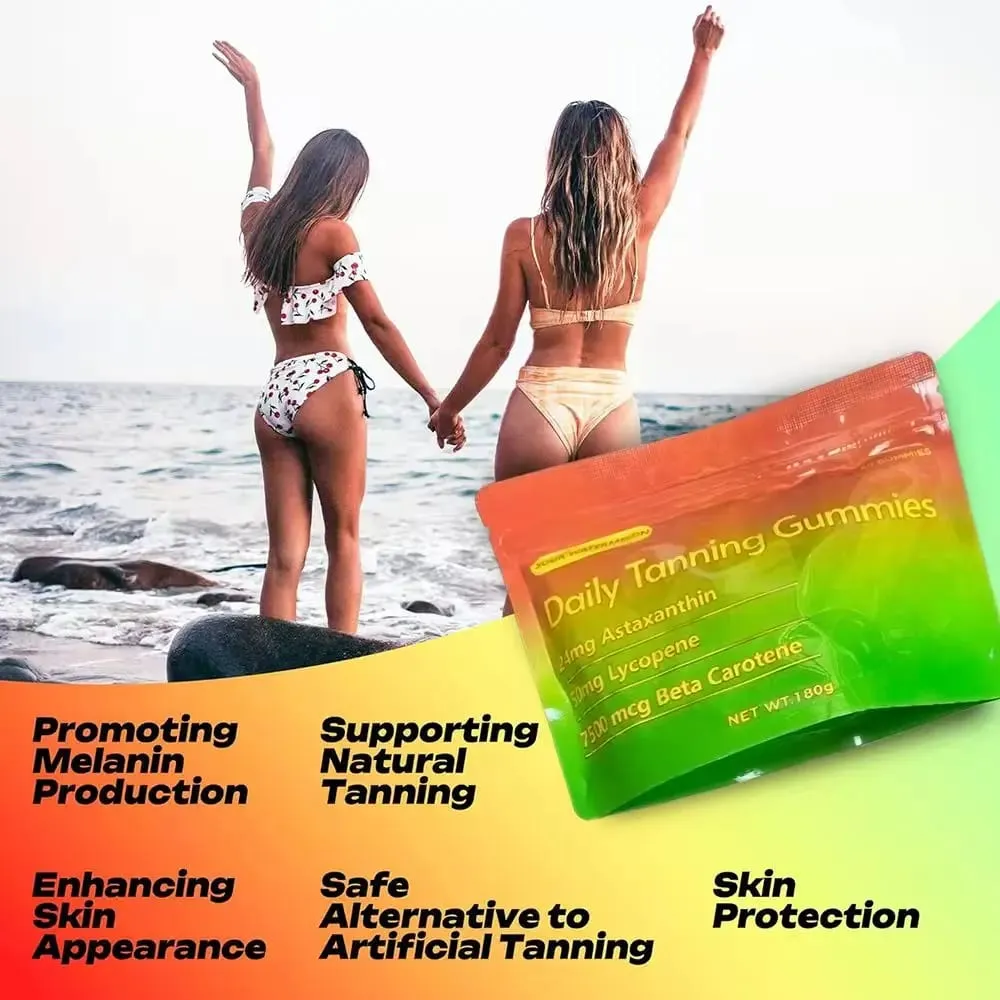 Tanning Gummies for Women & Men | Sun Tan Tanning Supplement with Astaxanthin Lycopene Multivitamins | Skin Radiance HYdration — image 5