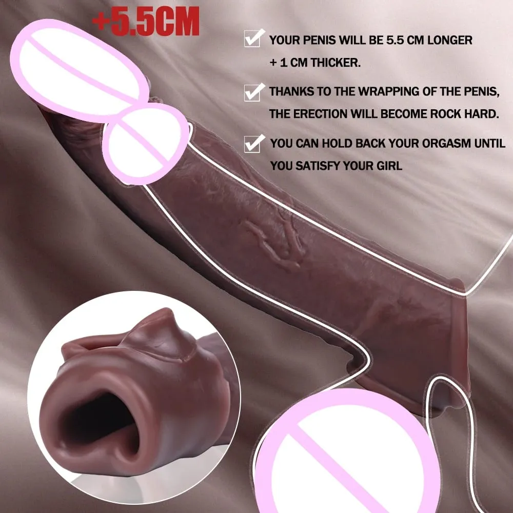 Návlek na erekci Trénink penisu Sexy dospělý muž Silikonový návlek na penis prodlužovač penisu Mužská erotická hračka Dildo Cock