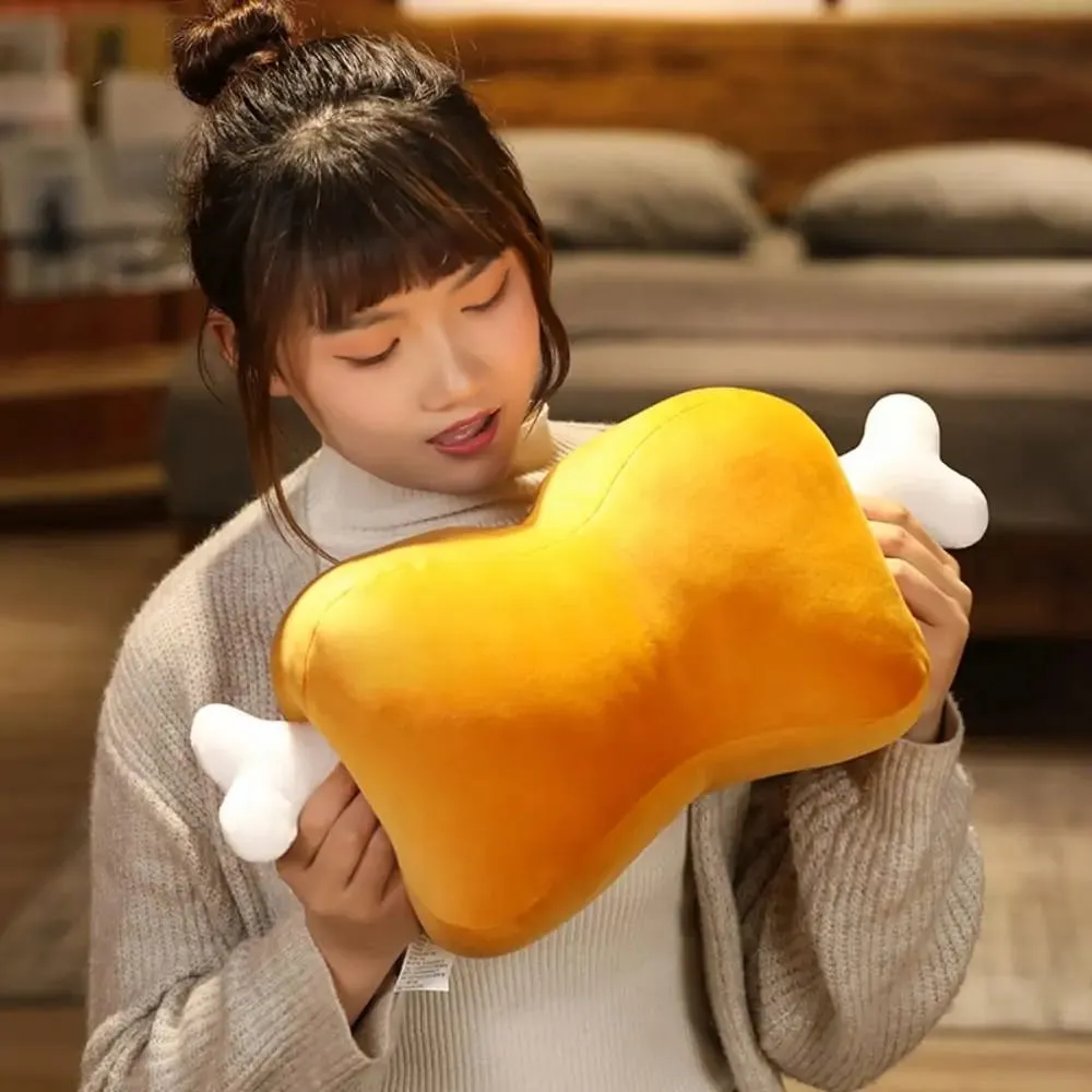 참신 42cm 시뮬레이션 고기 뼈 베개 만화 디자인 빨 베개 부드러운 저자 극성 동물 쿠션 홈 장식 — image 4