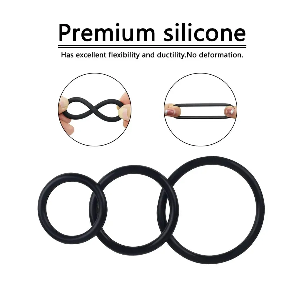 1/3pcs Soft Silicone Penis Locking Rings Sex Toys For Adult Men Delay Ejaculation Beginners Long Lasting Cock Ring for Male 18+ — image 2
