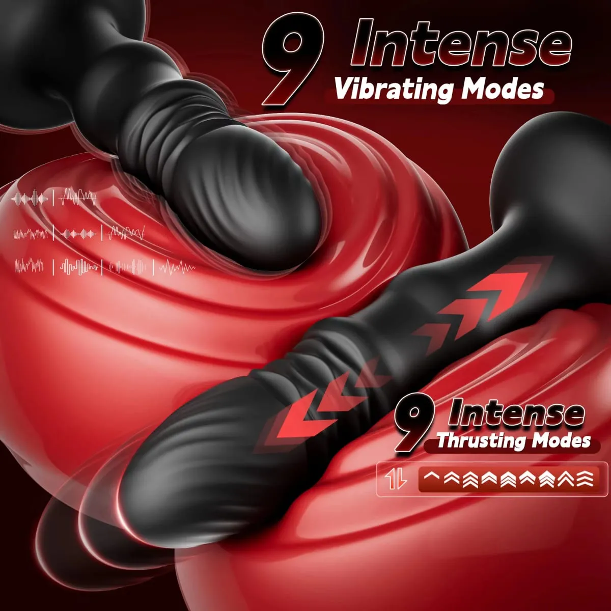 Thrusting Male Prostate Massager Anal Vibrator Remote Control Vibrating Butt Plug na may Suction Cup Sex Toy para sa Mga Lalaki Babae