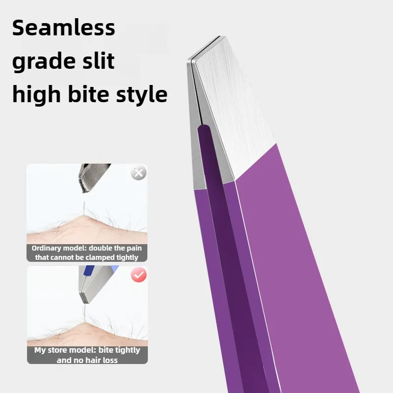 Stainless Steel Eyelash Tweezers 4 Pcs Can Precisely Facial Hair and Debris Makeup Tools Comes with a Folding Bag — image 4