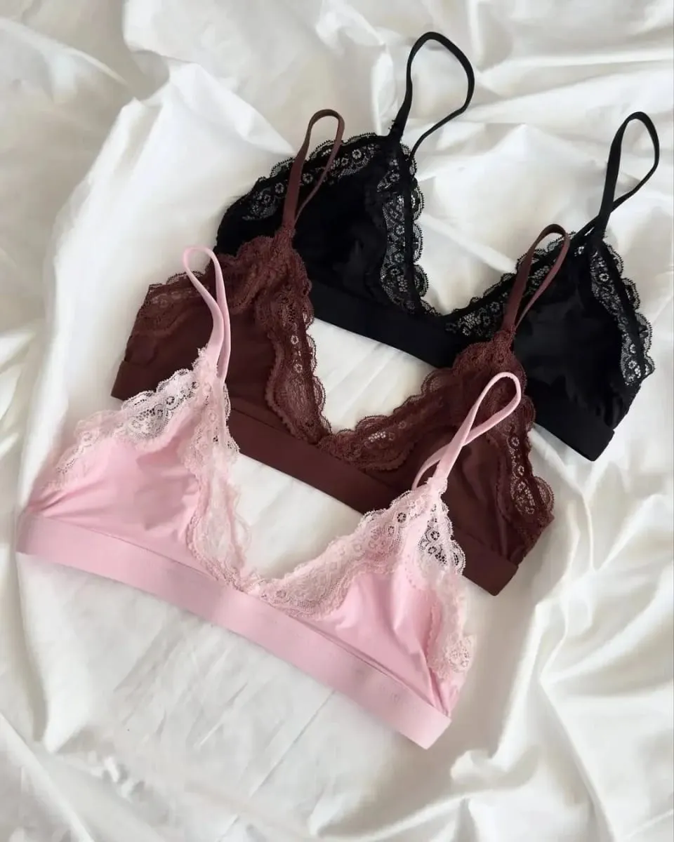 Conjunto de Sujetador de encaje bonito para mujer, combinación libre, sujetadores con Correa ajustable y bragas de cintura baja, conjuntos de lencería sencillos y elegantes de alta elasticidad — image 4