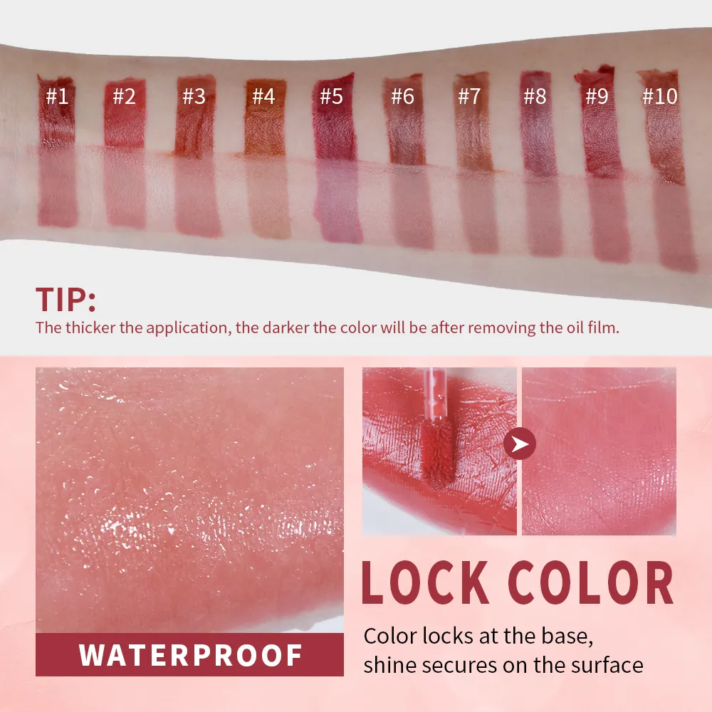 Juicy Glow Lip Tint Mirror Shine Lip Gloss Idratazione profonda Idratante rugiadoso a lunga durata Trucco per labbra colorato ad alta lucentezza non appiccicoso — image 6