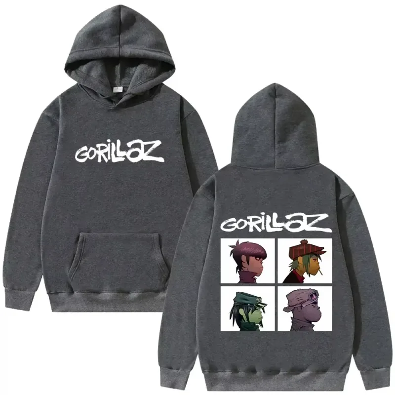 The Gorillaz Rock Band's Fashion Album Features Pattern Prints on Men's Hoodies Sweatshirts Hip-hop Alternative Retro Pullovers — image 5