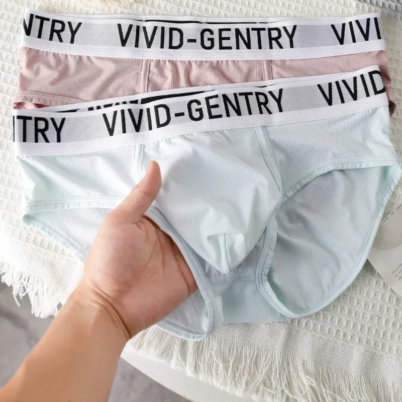 Men's Elastic Ice Silk Underwear Sexy Big U Convex Pouch Briefs Korean Youth Breathable Sports Panties Solid Mid Waist Underpant — image 2