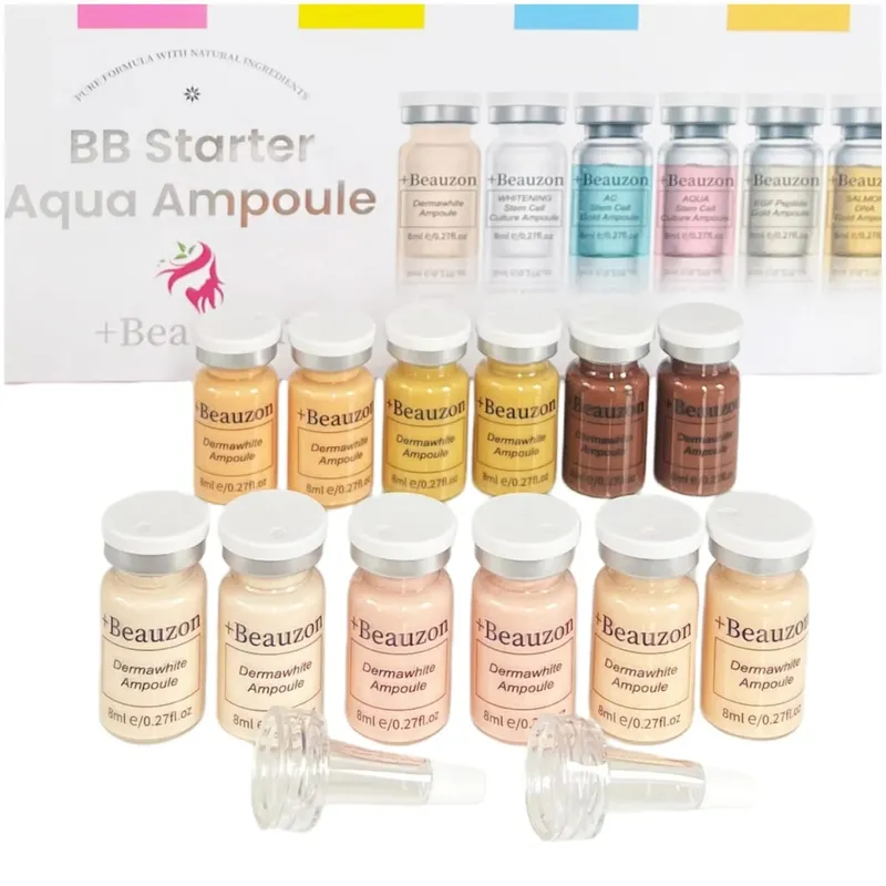 8ml บีบีครีม Hyaluronic Acid Facial Glow Serum Ampoule Essence Peptide Moisturizing Foundation Skin Rejuvenation Care Beauzon — image 10