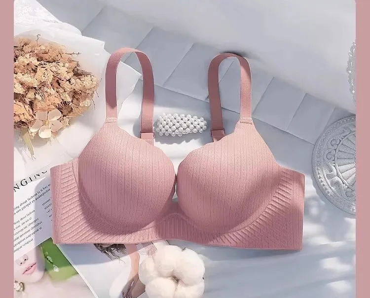 Conjunto de lencería cómodo y acolchado grueso para mujer, sin aros, sin costuras, Color sólido, soporte de realce diseñado para busto más pequeño — image 12