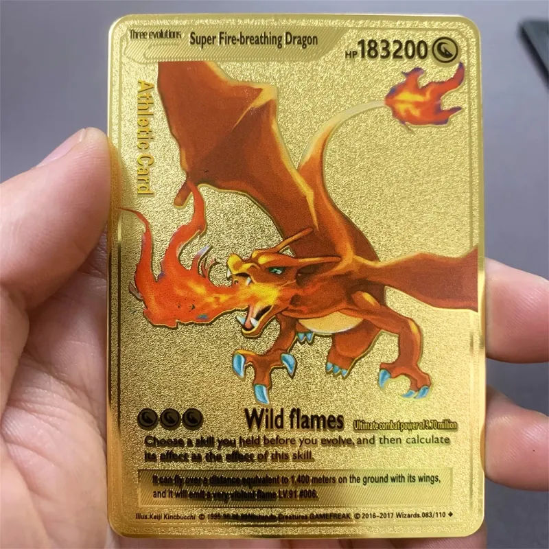 Kartu Pokemon Logam Inggris DIY Arceus Mewtwo Charizard Pikachu Besi Mengkilap Pokémon GX Vmax EX Hadiah Mainan Kartu Koleksi Anak-anak Permainan — image 12