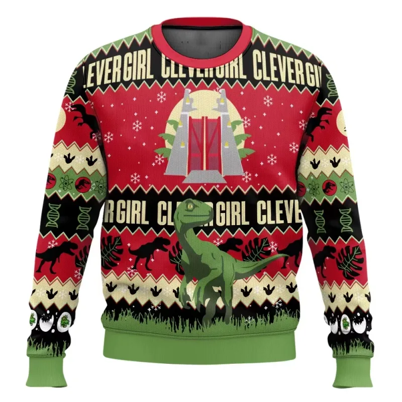 Jurassic Park Dinossauros Feliz Natal Roupas Presentes Suéteres de Papai Noel moletons masculinos e femininos 3D Festa de outono