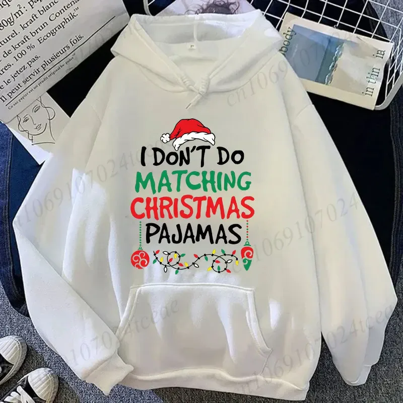 Christmas Couple Matching Hoodies Set I Don't Do Matching Christmas Outfits Santa Hat Print Hoodies Funny Family Xmas Party Gift — image 15