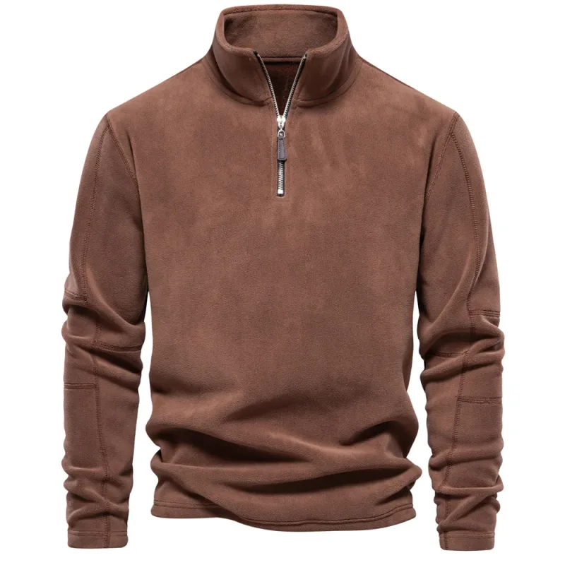 Mærkekvalitet Tykk varm fleecejakke til mænd Lynlåshalstrøje herre sweatshirt Soft Shell herrejakke — image 10