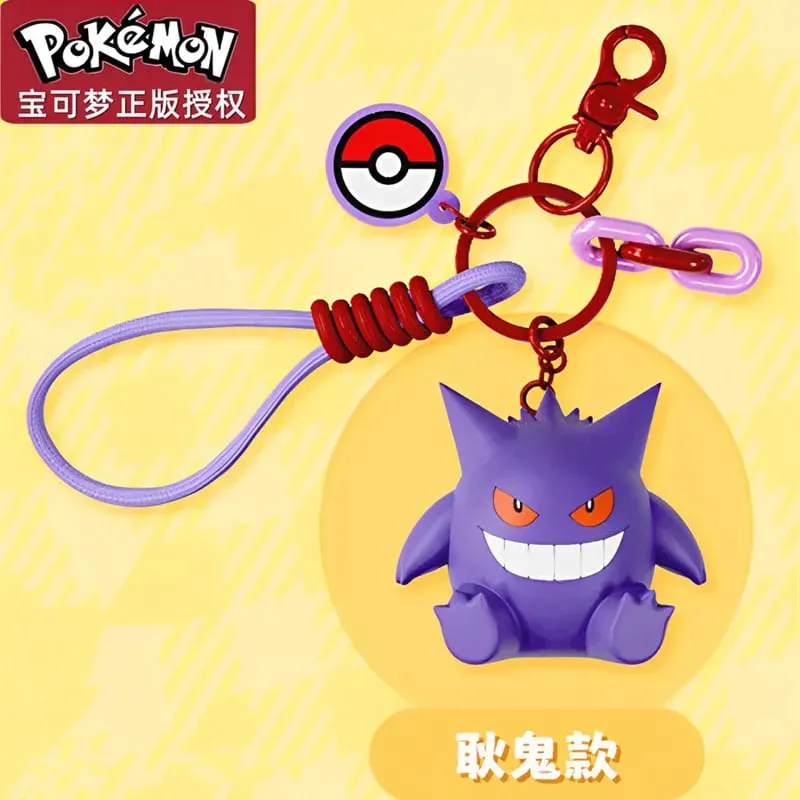 Genuine Pokemon Keychain Pikachu Gengar Sylveon Sprigatito Quaxly Fuecoco Anime Action Figure Toy Keyring Fragrance Pendant — image 2