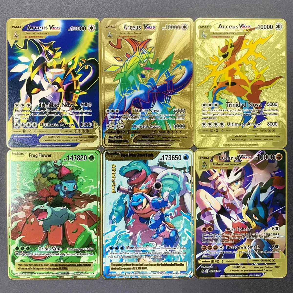 Kartu Pokemon Logam Inggris DIY Arceus Mewtwo Charizard Pikachu Besi Mengkilap Pokémon GX Vmax EX Hadiah Mainan Kartu Koleksi Anak-anak Permainan — image 1