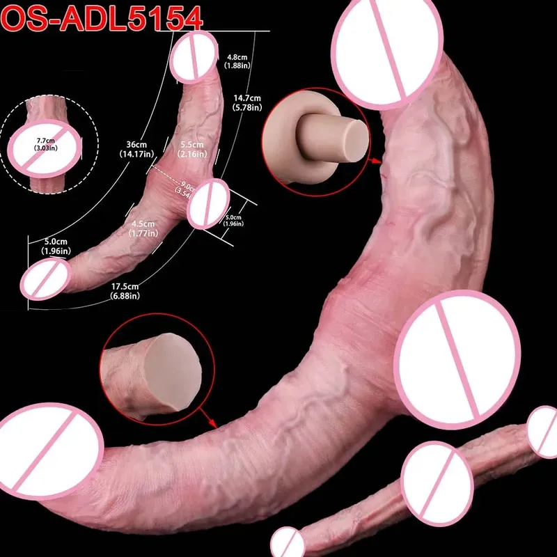 47cm Realistic Long Dildos Double Head Anal Vaginal Stimulator Sex Toy With Sucker For Lesbian Couples Gay Men Adult Tools