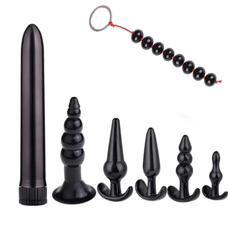 4/5/7/8 pçs/set silicone butt plug vibrador masturbação anal plug vaginal brinquedos sexuais combinação anal grânulo dilatador brinquedos para gay