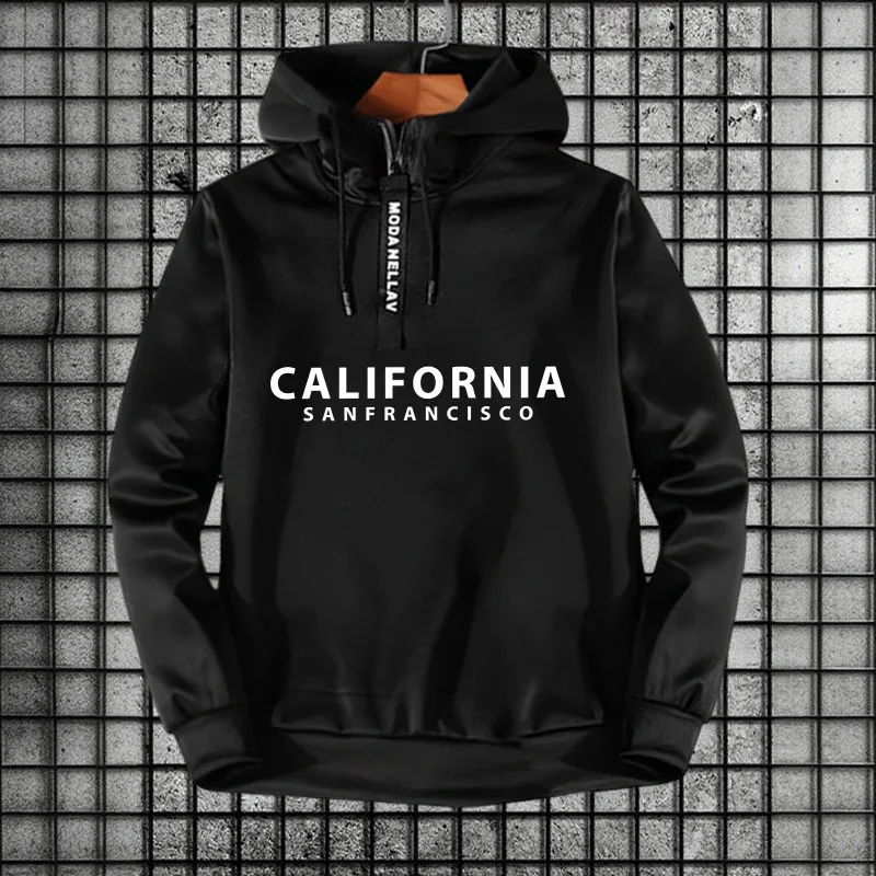 2026 New in Half Zipper Hoodie California Hooded Long Sleeve Sweatshirts Autumn Winter Men Women Daily Casual Sports Pullover — image 5