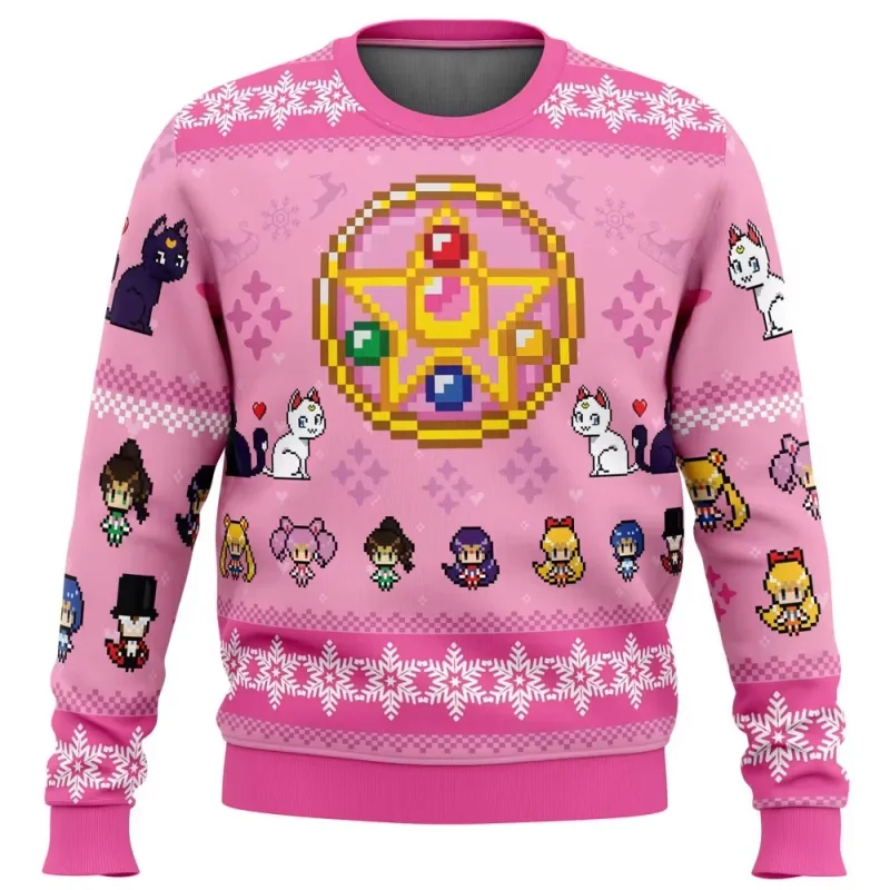 Sailor moon natal feio camisola anime 3d moletom topos outono e inverno cosplay papai noel pulôver dos desenhos animados suétere — image 4