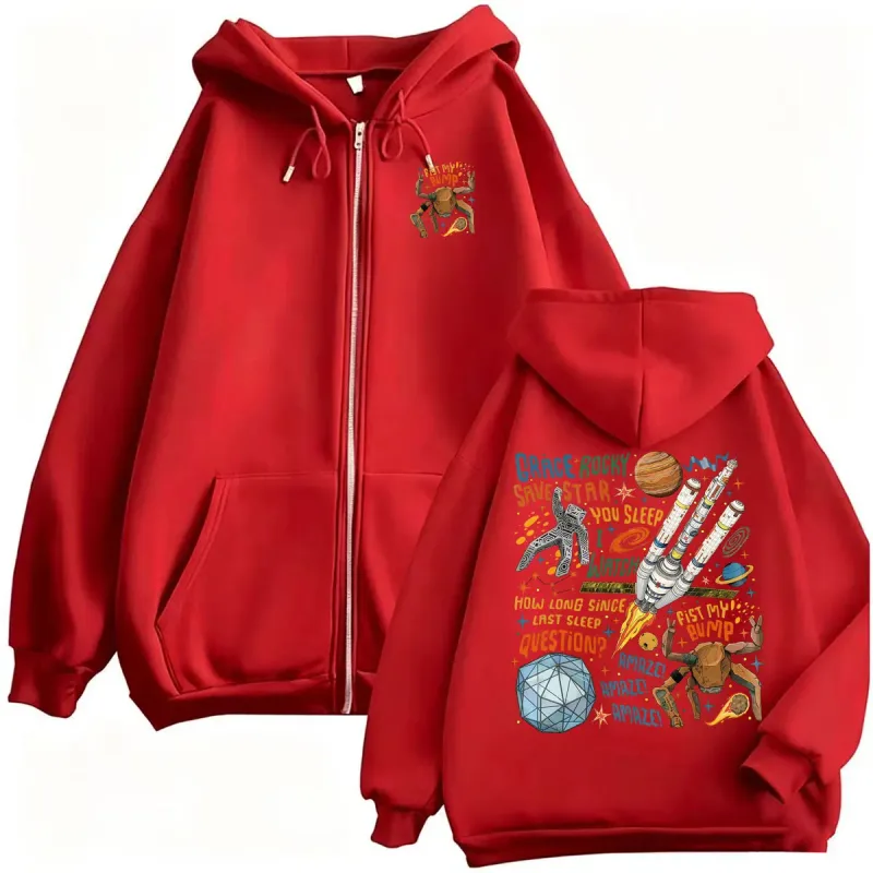 Project Hail Mary Zipper Hoodies Grace Rocky Save Stars Meme Sweatshirt Jacket Coats Men Women Fashion Casual Cozy Zip Up Hooded — image 9
