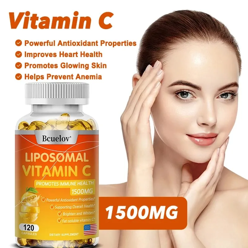 Liposomal Vitamin C Capsules - Powerful Antioxidant Supports Skin Health Antioxidant Anti-aging and Improves Immunity