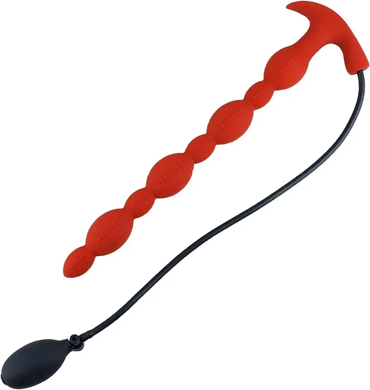 Extra Long Inflatable Anal Beads Butt Plug Dildo Malaking Silicone Adjustable Size Malaki Makapal 4 Balls Bead na may T-Base Adult Sex Toys