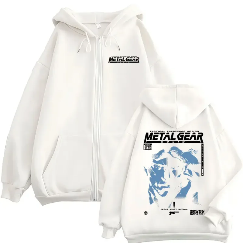 Metal Gear Solid Snake Game MGS1 Zipper Hoodies Men's Women Clothing Fashion Fleece Pullovers Zip Up Hooded Sweatshirts Jackets — image 9