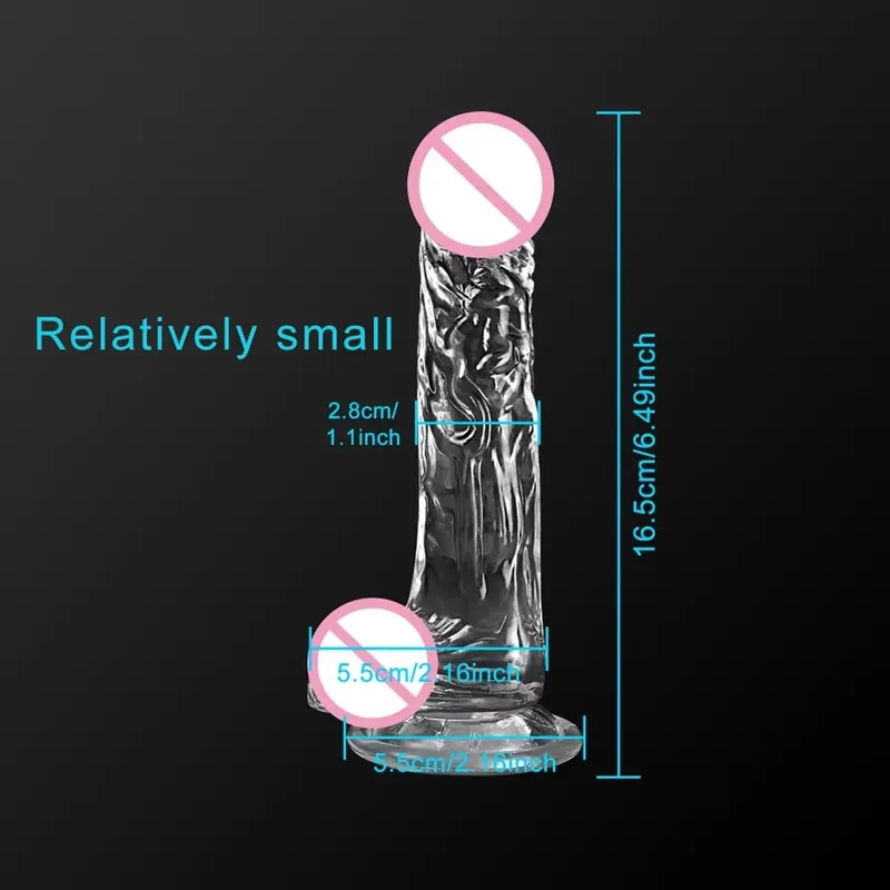 4 Sizes Transparent Soft Jelly Dildo Realistic Fake Dick Penis Sucker Butt Plug Sex Toys for Woman Men Vagina Anal Sex Toys