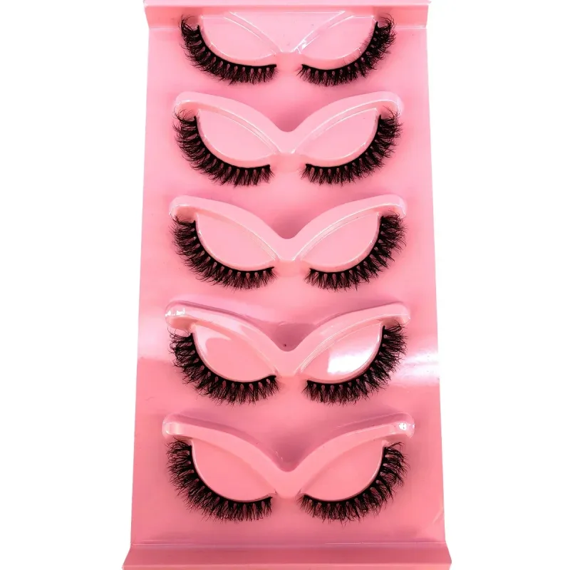 New Cat Eye Lashes 5/7/10 pairs 3D Faux Mink Eyelashes Winged Fluffy Fake Lashes Soft Natural long Full Strip Lash Make — image 24