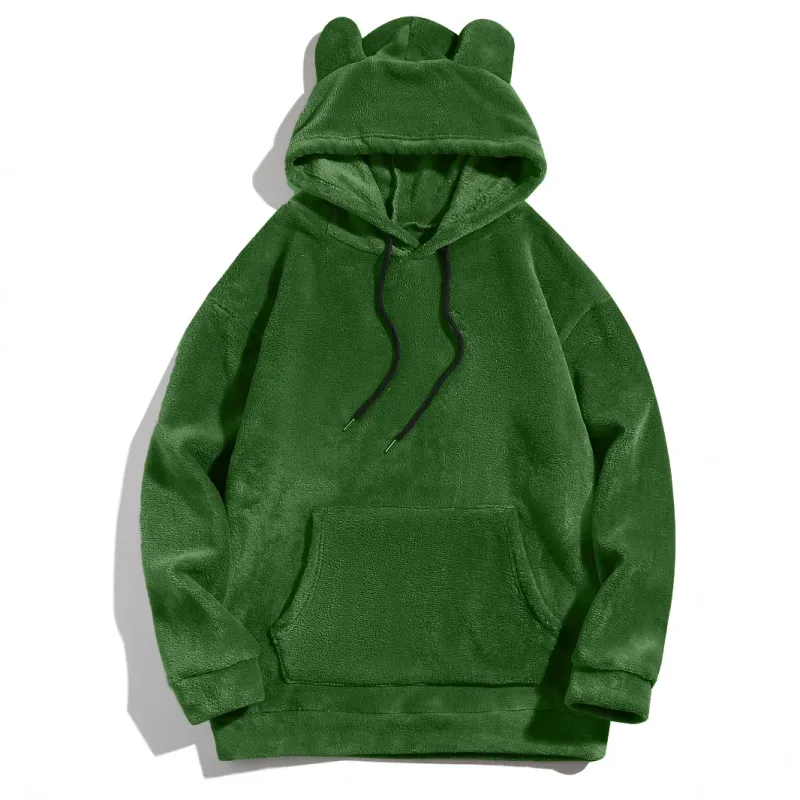 Men Autumn Winter Plus Size Hooded Coat Personality Fashion Casual Loose Daily Street Wear Male Hoodie Outerwear Tops — image 10
