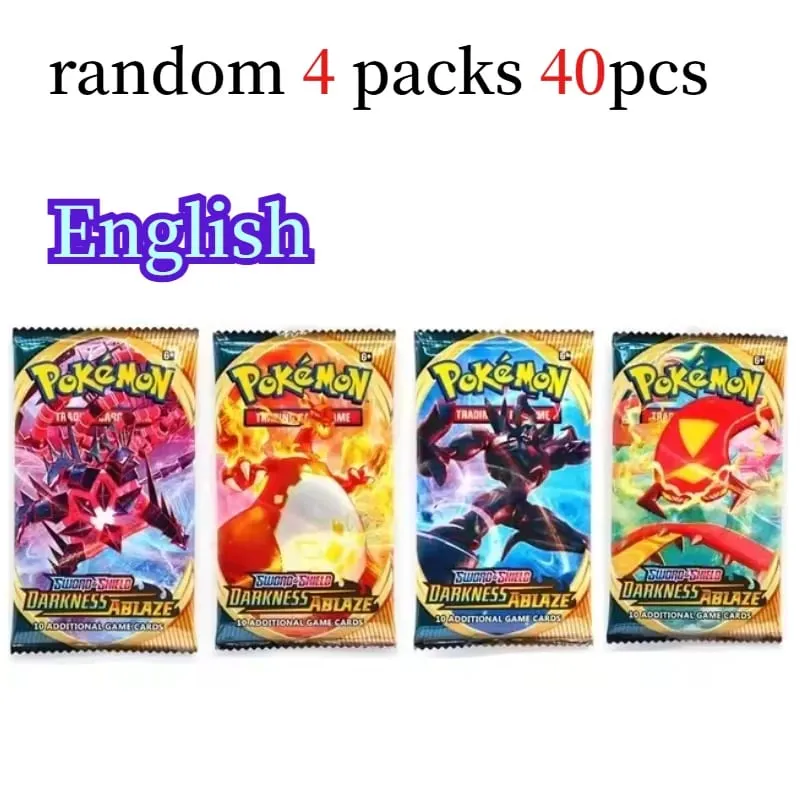 zábava 40 kusů Pokemon Card Pack 4 sady Sun Moon Violet 151 Angličtina Sběratelské karty Sběratelské hračky Halloween Dárek Fantasy Sci-Fi — image 11