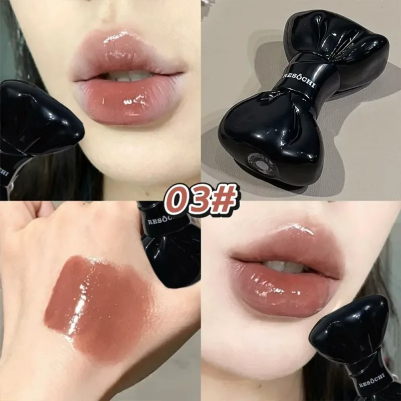Tiub Bow Cermin Berair Tint Bibir Kelabu Manis Merah Jambu Pelembap Lip Gloss Kaca Berkilat Kalis Air Lip Glaze Bibir Montok Kosmetik — image 4