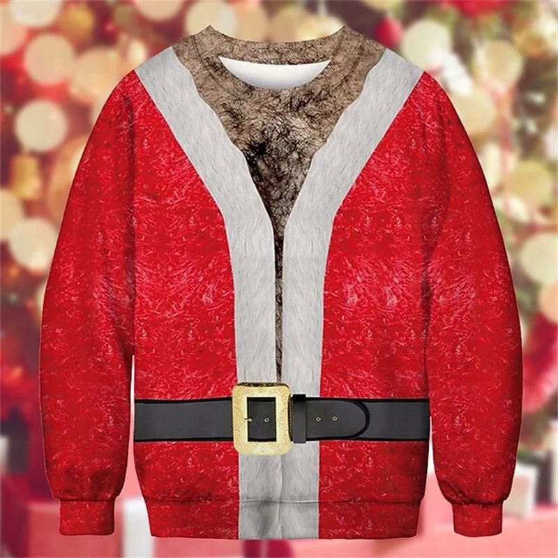 Kerst Lelijke Trui Grappige 3D Afdrukken Spierpatroon Sweatshirts Voor Mannen Nieuwe Mode Trui Party Cosplay Kostuum Kerstcadeau — image 10