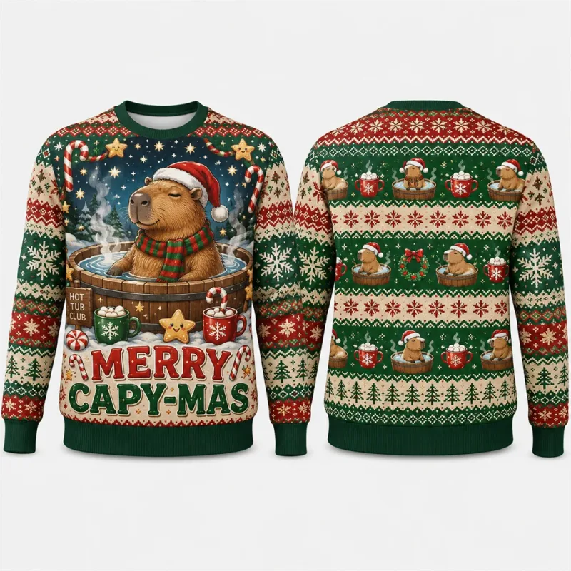 Moo Y Christmas Highland Cow Sweatshirt 3D Print Crew Neck Long Sleeve Men Women Ugly Xmas Party Holiday Autumn Pullover Fashion — image 2
