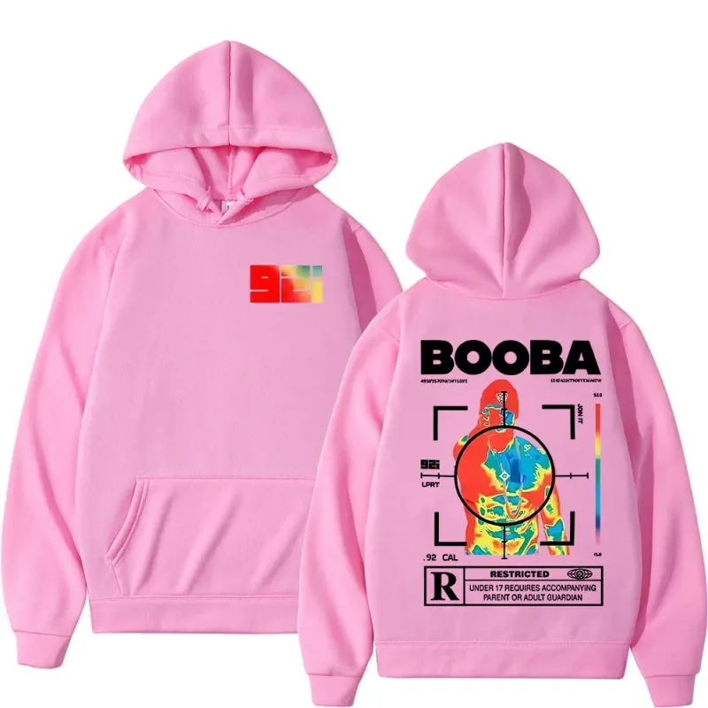 프랑스 랩퍼 BOOBA B2O 투어 2025 후드 티 남성 복고풍 스타일 힙합 긴 소매 후드 티셔츠 의류 오버 사이즈 풀오버 — image 5